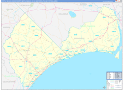 Myrtle Beach-Conway-North Myrtle Beach Metro Area Wall Map Basic Style 2024